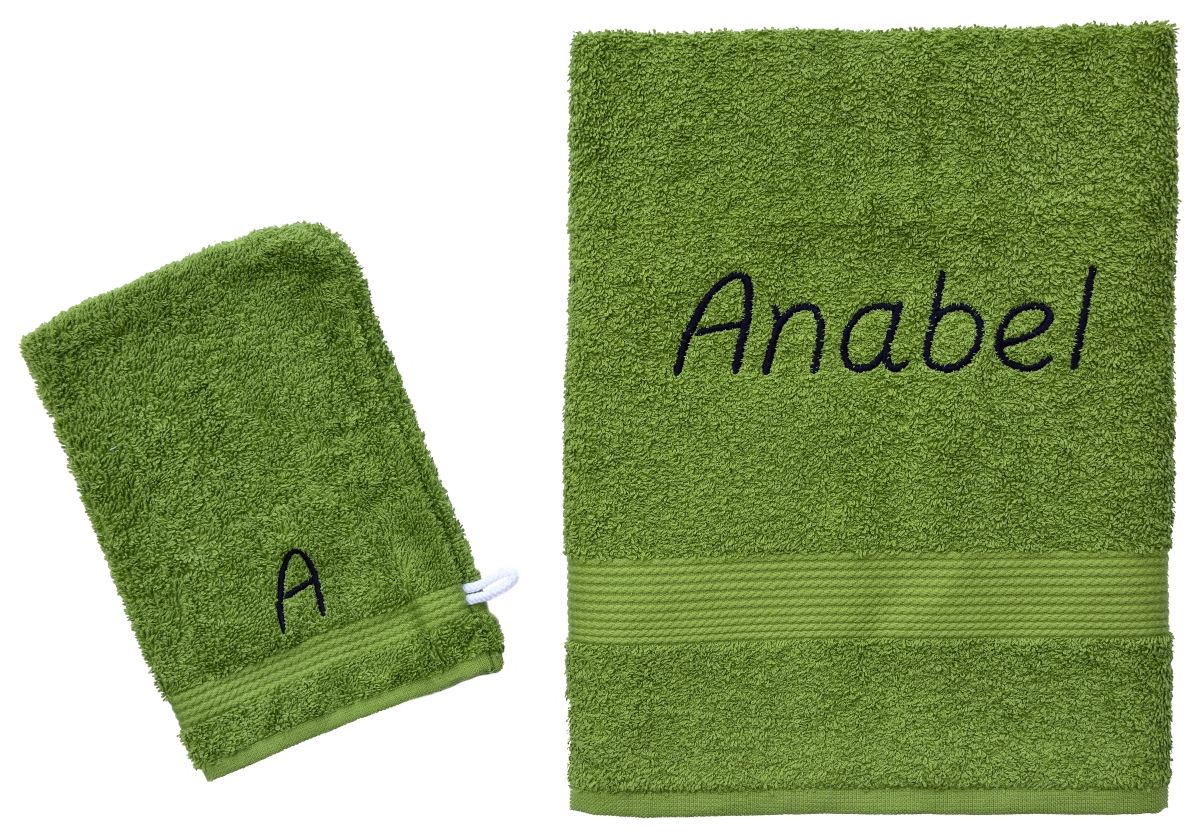 Handdoek met naam - Fairtrade groen